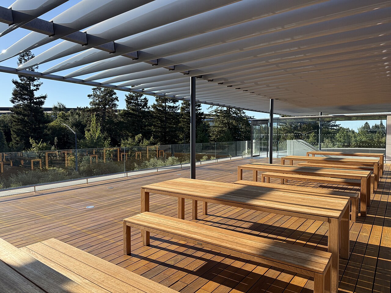 Apple Park 游客中心的屋顶露台